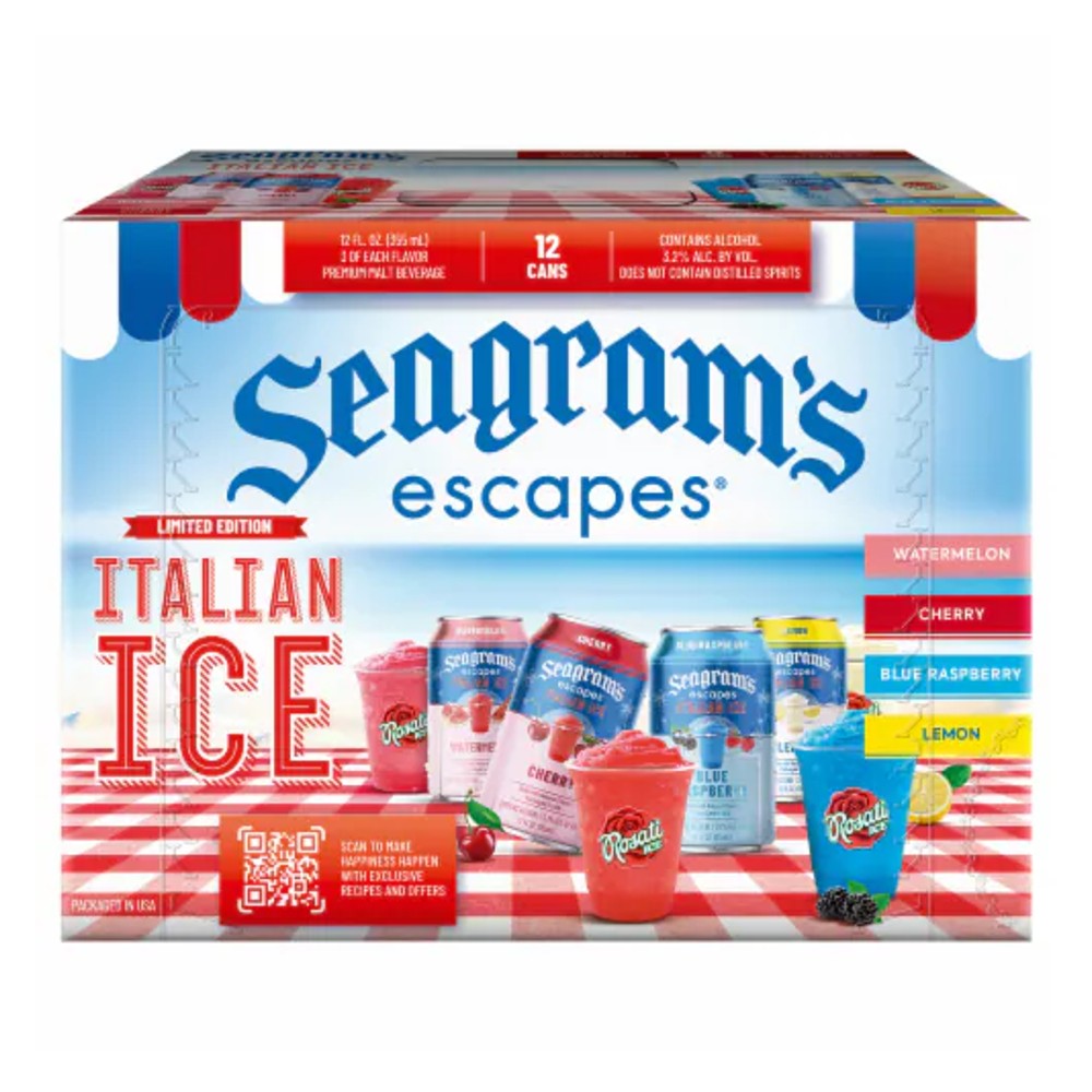 Seagram's Escapes Italian Ice Hard Seltzer Variety Pack (12pk