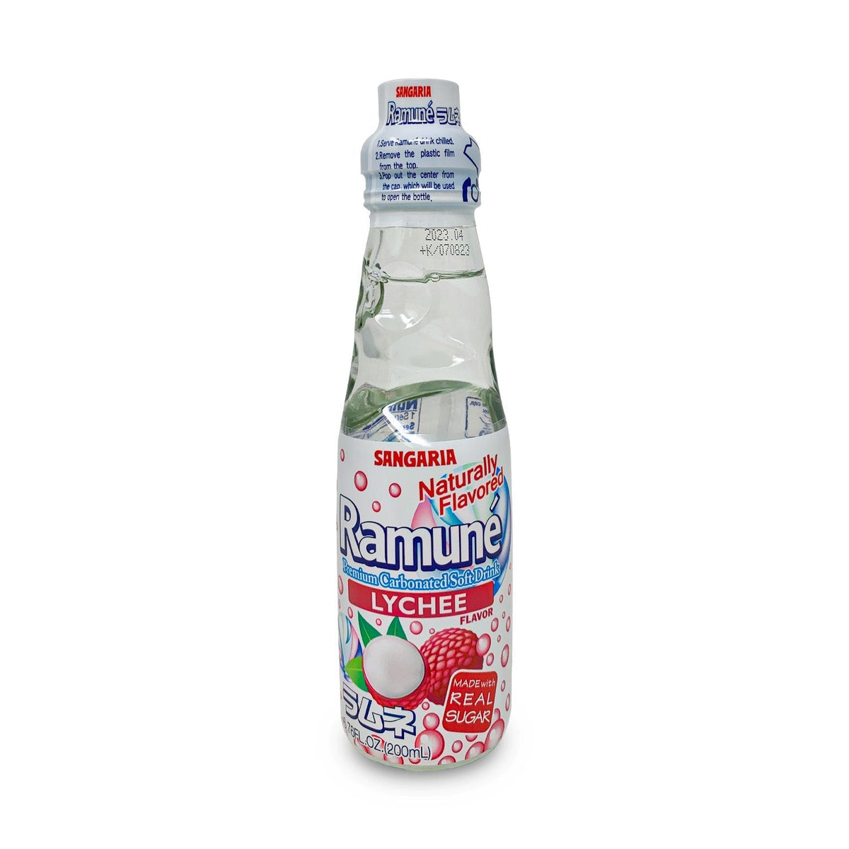 Ramune Sangaria Soda, Lovely Lychee Flavor, 6.76 Fl Oz (200mL)