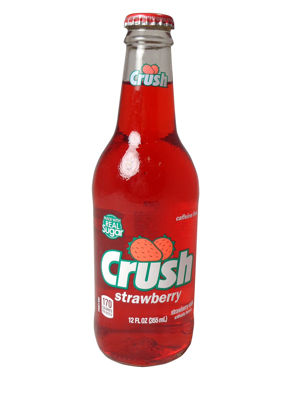 Crush Strawberry Soda Made With Sugar, 12 Fl Oz Glass Bottles