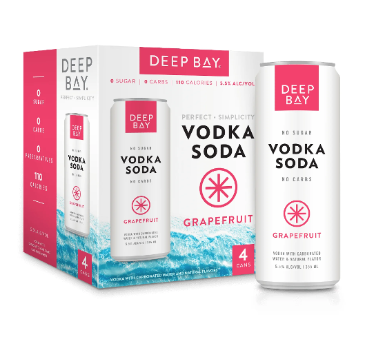 Deep Bay Vodka Soda Grapefruit Seltzer (4x355ml) 