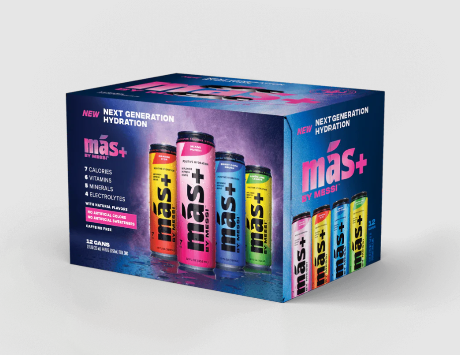 Mas+ by Lionel Messi Hydration Drink Variety Pack (12Cans)(12Fl.Oz./35 ...