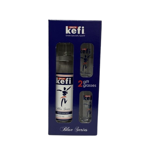 Ouzo Kefi Blue Series Gift Set (750ml)