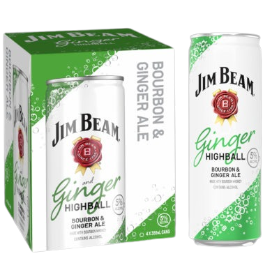 Jim Beam Bourbon & Ginger Ale 4 Pack (12oz)