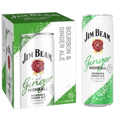Jim Beam Bourbon & Ginger Ale 4 Pack (12oz)