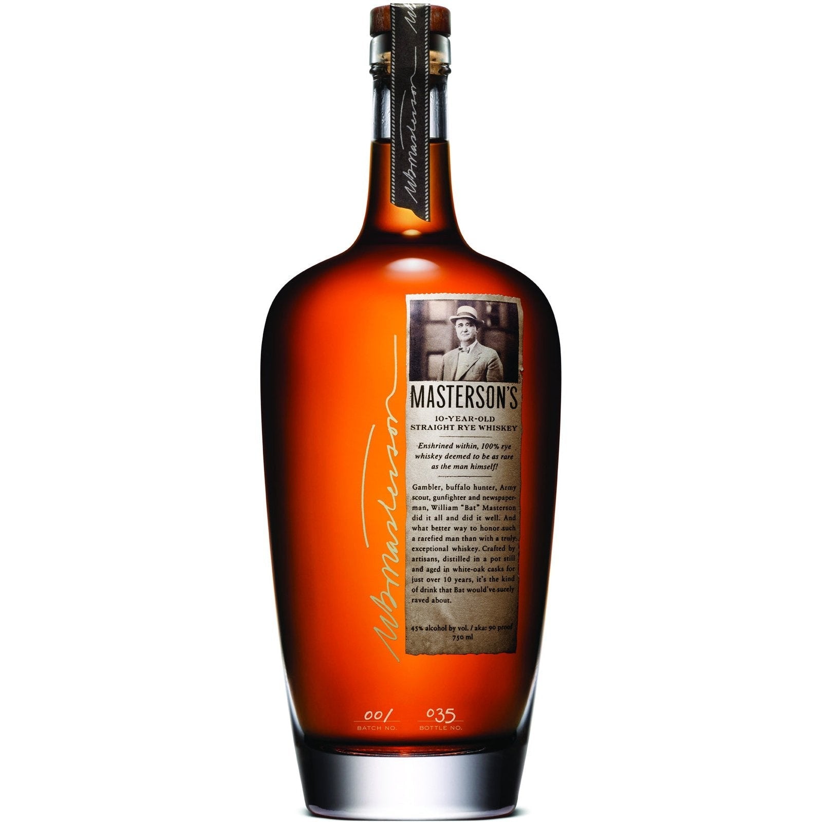 Masterson's 10 Year Old Straight Rye Whiskey 750ml