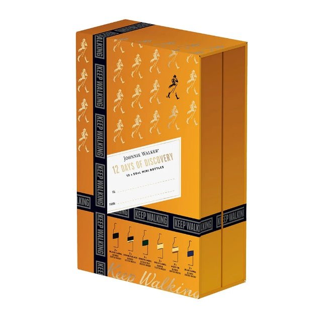 Johnnie Walker 12 Days of Discovery Scotch Whisky Gift Set 12x50ml Mini Bottles