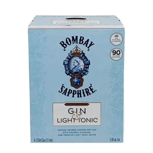 Bombay Sapphire Gin & Light Tonic (4pk)