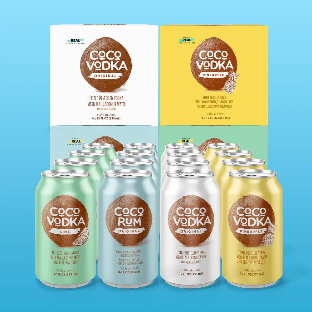 Coco Vodka & Rum Party Pack 16 Cans Bundle Pack (4x355ml) - Great Booze ...