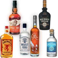 Fireball Whiskey - Buffalo Trace - Wheatley Vodka - Eagle Rare - Bourbon Cream - Corazon Blanco Tequila Bundle (750ml)