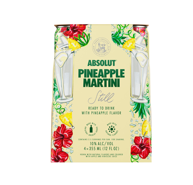 Absolut Pineapple Martini Cocktails (4pk)