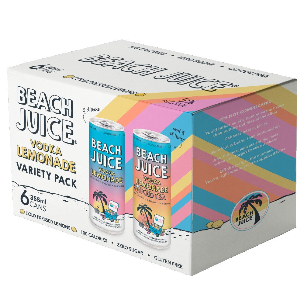 Beach Juice Vodka Lemonade Variety Pack (6x12oz. cans)