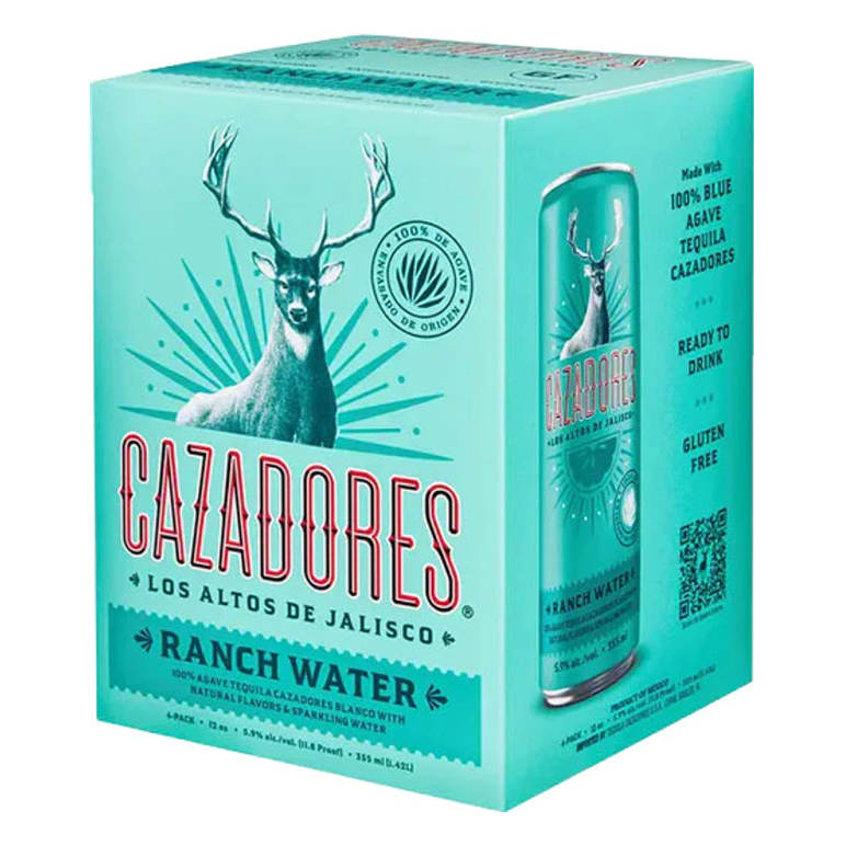 Cazadores Ranch Water Blanco Tequila & Sparkling Water (4pk)