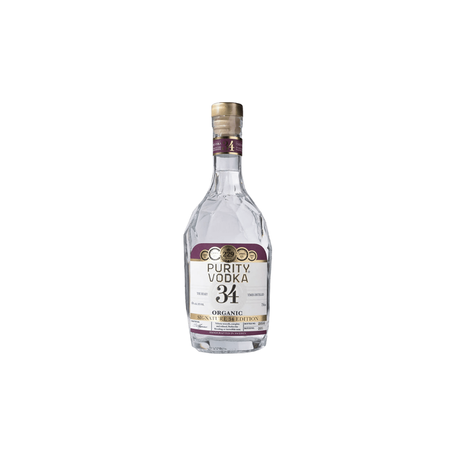 Purity Distilled 34 Times Vodka 750ml