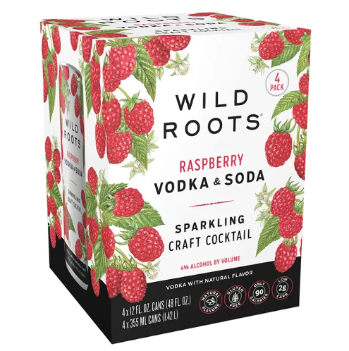 Wild Roots Raspberry Vodka Soda (4pk) 