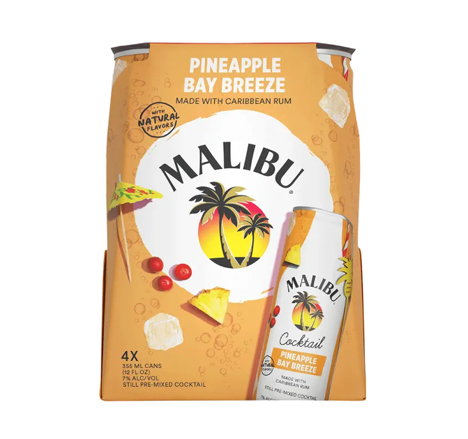 Malibu Pineapple Bay Breeze Cocktails (4pk) 